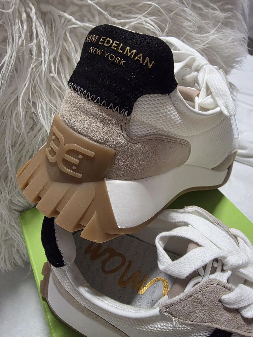 Sam Edelman Langley White & Tan Men's Casual Sneakers